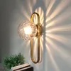 Moderne lampstijl gouden led glazen bal Amerikaans gangpadcorridor slaapkamer bedkamer bed badkamer wandlampen bestudeer creatieve decoratie badkamer spiegel koplamp