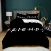 Friends Tv Show Style Bedding Set for Bedroom Soft Bedspreads Bed Linen Comefortable Duvet Cover Quilt and Pillowcase