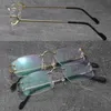 Latest Fashion C Decoration Rimless Metal Frames Myopic Eyewear Men Woman CT03440 Large Square Eyeglasses Male and Female 18K Gold Optical Size 54-18-145MM