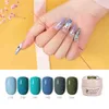 NXY Nail Gel 6PCS Kit GDCOCO 5ML Målning Svart Vit ren färglack Spider Glitter Effect Gypsum Spar Cat Eye 0328