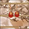 Dangle Chandelier Earrings Jewelry Trendy Teardrop Glass Crystal Gold Color Waterdrop Long Earring For Women Gi Dhgzo