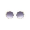 Óculos de sol redondos de luxo feminino pérola designer senhora óculos de sol 2022 moda verão tonsóculos de sol