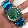 2824 3135 Luxury Watch ES N C Date AAAAA MEN MEKANISKA TWATL LOGG VIT GRÖN LUMINOUS RAFINERAD STEEL FULL AUTOMATIC MACHINERY 40MM