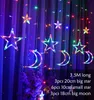 Dekoracja imprezowa 3.5m Star Moon Curtain Light Weeding Decor na Wesela Świąteczne Garland Eid Mubarak Mat Ramadan