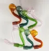 Szklany olej palnik rurowy pyrex szklane miski 10mm męski wspólny tytoń miski haishah shisha bongs adapter grube rury jasne zielony żółty różowy Lakegreen palenia rurki mieszać kolor