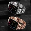 lyxiga Dam Rostfritt stål Slim Straps Armband För Apple Watch Ultra 49mm Band 40mm 38mm 42mm 41 45mm för iWatch 8 SE/6/5 7 Fashion Metal Lady Thin Strap