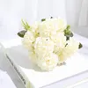 Fiori decorativi ghirlande teste rosa Hydrancea artificiale peonia bouquet fiore finto per decorazioni per matrimoni a casa decodecorativ