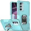 Kijkstand telefoonhoesjes voor Motorola G52 G G50 G71 G60 G51 G41 G22 G10 G200 5G E7 E20 Rand 20 Schokbestendige harde pc TPU Soft Shell Metal Plaat Magnetic Holder Camera Protection