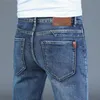 Musim Semi Musim Gugur Jeans Pintar Pria Celana Denim Elastis Biru Biasa Lurus Fashion Bisnis Celana Panjang Klasik Pria Ukuran Plus 220817