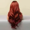 Coiffures synthétiques Cosplay Easihair Long Dark Red Synthetic Wig Brown pour gagner ombre Hair Natural For Women Cosplay CosplaySalon Résister à la chaleur 220225