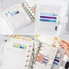 Moterm Luxe Series Pocket Planner A7 Size Notebook med 30 mm silverringar Mini Agenda Organizer Cowhide Diary Notepad 220401259J