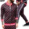 Gitf 3D 2 PCSSet Mens Tracksuit Gym Compressie Sportpak Kleding Running Jogging Sport Training Workout Suite Men 201116