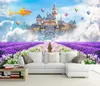 Aangepaste muur Decaratie 3D Wallpaper Mural Valley Mooi regenboog landschap decoratief schilderij achtergrond Papel de pared muurstickers