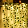 Couronnes de fleurs décoratives 2.3m 72 feuilles de lierre LED guirlandes lumineuses maison salle de mariage décor feuille artificielle guirlande plantes bricolage Creeper vigne De