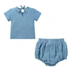 Clothing Sets Fashion Toddler Girl Summer Clothes Cotton Linen Kids Boy Short Sleeve Tops Shorts Baby Suit 0-4 YearsClothing