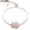 Charm Bracelets Pipitree Luxury Full Micro Cubic Zirconia Big Frog Chain Bracelet For Women Men Animal Rose Gold Color JewelryCharm Lars22