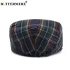 Buttermere Women Plaid Flat Caps Mężczyzna Casual Cotton Vintage Beret Hats Summer Spring Classic Stylowy Gatsby Cap J220722