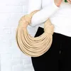 Vrouwen Echt Lederen Brood Handtassen Trends Luxe Designer Torebka Merk Tassen Ręcznie tkany Noodle Zakken Touw Geknoopt Getrokken Shoulder 220516