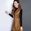 2022 Spring och Autumn New Fashion Casual Pu Leather Slim Jacka Kvinnor Lamer ärmlös Motor Biker Coats kvinnliga västar Y78 L220801