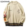 Maglioni da uomo GONTHWID Van Gogh Manica Patchwork Pullover Maglione lavorato a maglia Uomo 220823