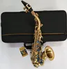 Saxophone soprano Bronze Saxophone Bb Instrument de musique sax courbé Cadeau gratuit