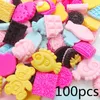 100pcs Mix Lots DIY Nail Charm Flatback Scrapbooking Résine Slime XXL Kawaii Accessoire Manucure Nail Art Décorations Fournitures 220527