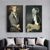 Noordse vintage graaf van het geitdier canvas schilderen retro nostalgia postes prints kunstfoto's woonkamer thuis decor cuadros