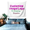 Darmian MultiSize personnalisé votre image suspendue Wall Hippie Dorm Decor Tapestry Drop 220707