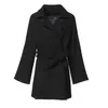 women's European and American style light mature pure color double row button woolen coat 201215