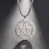 Hänge Halsband Fishhook Supernatural Necklace Pentagram Wiccan Viking Chain Elder Present För Män Pentacle Circle Of Rune Talisman SmyckenPe