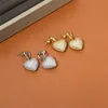 French Fashion Design Stud Three-Dimensional Love Diamond Earrings High-End Heart-Shaped Light Niche Retro Wild Jewelry Gift