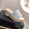 The Latest Thick-soled Slipper Three-dimensional Rhombus Sheepskin Womens Shoes55