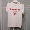 balman brand short sleeve qiaoxinreba Qiwei same half sleeve red flocked letter balman T-shirt shoulder gold button