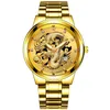 Luxury herenontwerper kijkt naar gouden reli￫f Golden Dragon Non Mechanical Business Alloy Diamond Kalender Quartz Herenhorloge