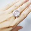 Cluster Rings Per Jewelry Men Ring Natural Real Rose Quartz Flower Style 11ct Big Gemstone 925 Sterling Silver T20233 Rita22