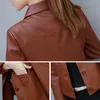 PU Leder Jacken und Mäntel Frauen Herbst Weibliche Jaqueta Feminina Casual Langarm Einreiher Frau Jacke Mantel 220815