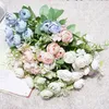 Dekoracyjne kwiaty wieńce 1 wiązka 5 widelców jedwabne herbaty róże pąki fałszywe domowe sukienka miękka zestaw krajobrazowy