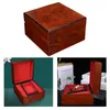 Watch Boxes & Cases Wooden Case Storage Box Wristwatch Display Holder With Red Cushion For TravelWatch Hele22