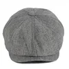 Berets Men'S Casual Sboy Hat Spring And Autumn Retro Beret Wild Hats Unisex Octagonal CapBerets