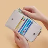 Brieftaschen Williamppolo Brieftasche für Karten RFID Halter dünn schützen Plüsch Anmeldeinformationen Luxus Echtes Leder Geldbörse Frauen
