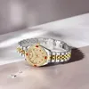 Orologi da polso da donna con diamanti pieni Orologi da polso Top Brand con strass di cristallo al quarzo Moda donna Orologio da polso con fibbia a farfalla Reloj MujerW