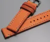 Watch Bands Arrivals 20 22mm High-end Handmade Genuine Leather Strap Band Orange Watchbands With Buckle Soft Cowhide Bracelet Belt Hele22