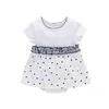 Infantile filles robe d'été à manches courtes belle barboteuse robe petite princesse blanc vêtements une pièce coton bébé filles costumes G220510