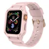 Case for Apple Watch Band 41m 45mm 42 mm 40/38 Watchstrap van toepassing op IWatch Series 7 6 5 4 SE TPU Beschermende deksel Siliconenarmband