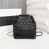 High-quality new rhombus chain wandering shoulder chanellybag women's casual street style tire leather large-capacity backpack bucket bag