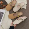 Slippers Female Super Hot Pring Korean Fashion French Temperament Retro Outer Wear Soft Bottom Toe Flat with Women 220516