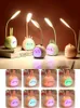 Table Lamps Cute Cartoon Desk Lamp Kids Night Reading Lights Bedroom Foldable Eye Protective Three Mode Light
