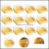 Emballage cadeau Fournitures de fête d'événement Festive Home Garden 1 ensemble 100pcs plastique 50g carré jaune d'oeuf feuilleté emballage DHTQ6