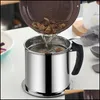 Other Kitchen Tools Kitchen Dining Bar Home Garden 1.3L Stainless Steel Oil Strainer Pot Container Jug Storage Can Dhwoz