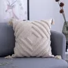 Pillow Case Bohemia Tassels Cushion Cover 45x45cm 30x50cm Beige Pillow Handmade Square boho living Room Bed Home Decoration 220623